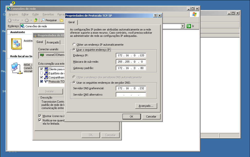 Figura 2: Anotação dos Endereços IP