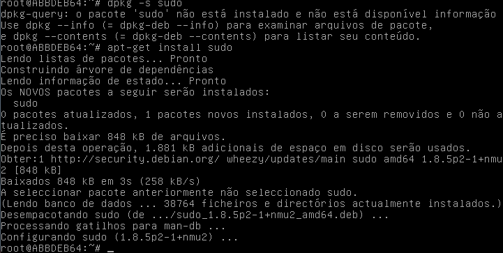 Instalando o sudo