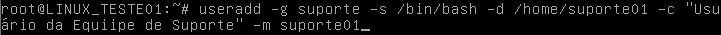 utilizando o comando useradd