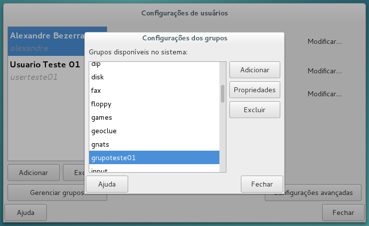 Novo grupo criado com êxito
