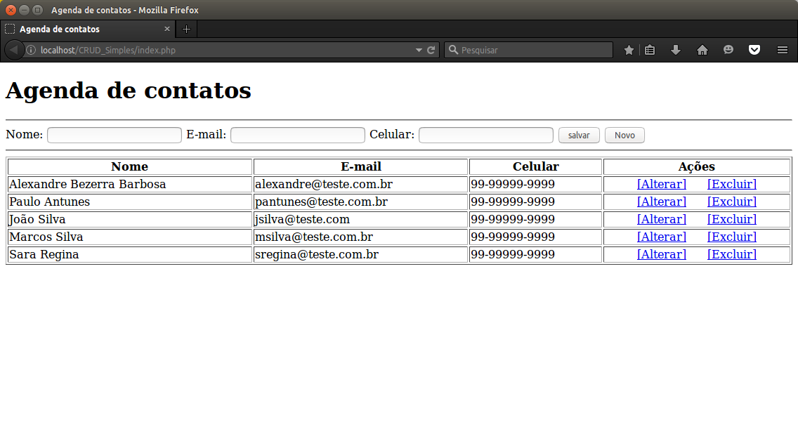 Artigo sobre CRUD em PHP Agenda de Contatos