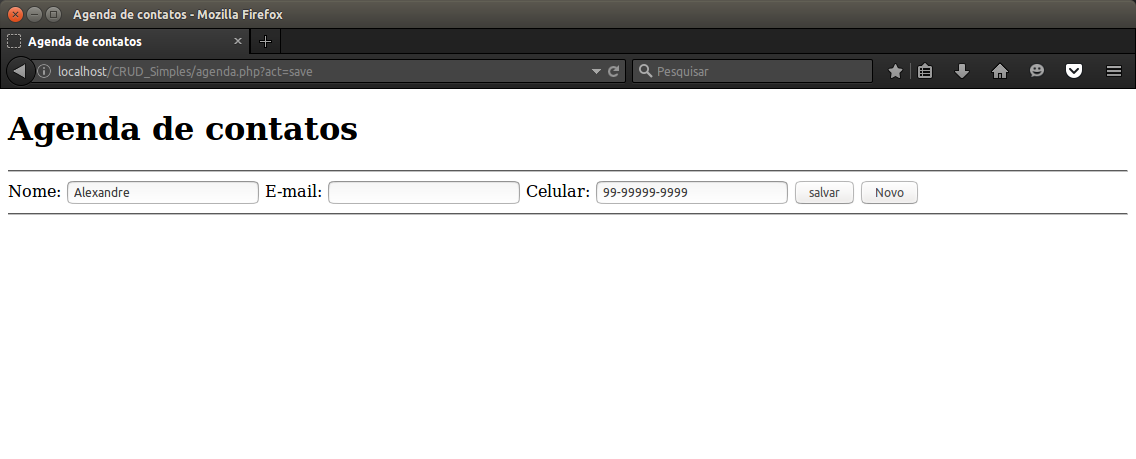 Artigo sobre CRUD em PHP: Adicionando funcionalidade ao formulário