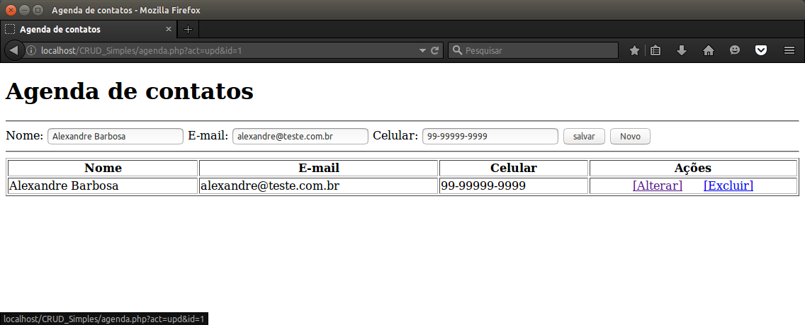 Artigo sobre CRUD em PHP: Recuperando dados no formulário