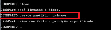 Diskpart: Criando partição