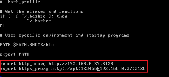 CentOS - Configurando Proxy - .bash_profile