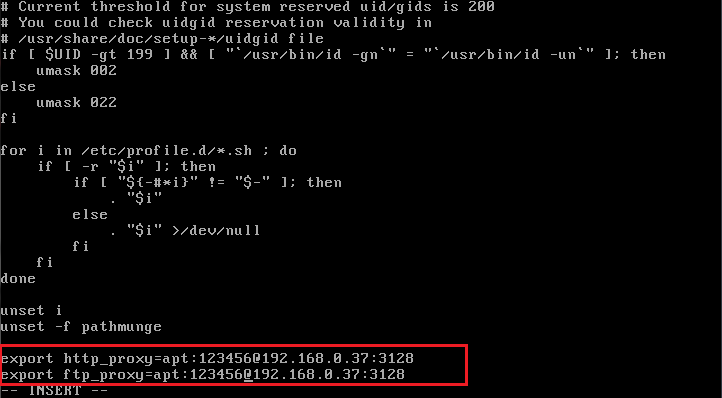 CentOS - Configurando Proxy - /etc/profile