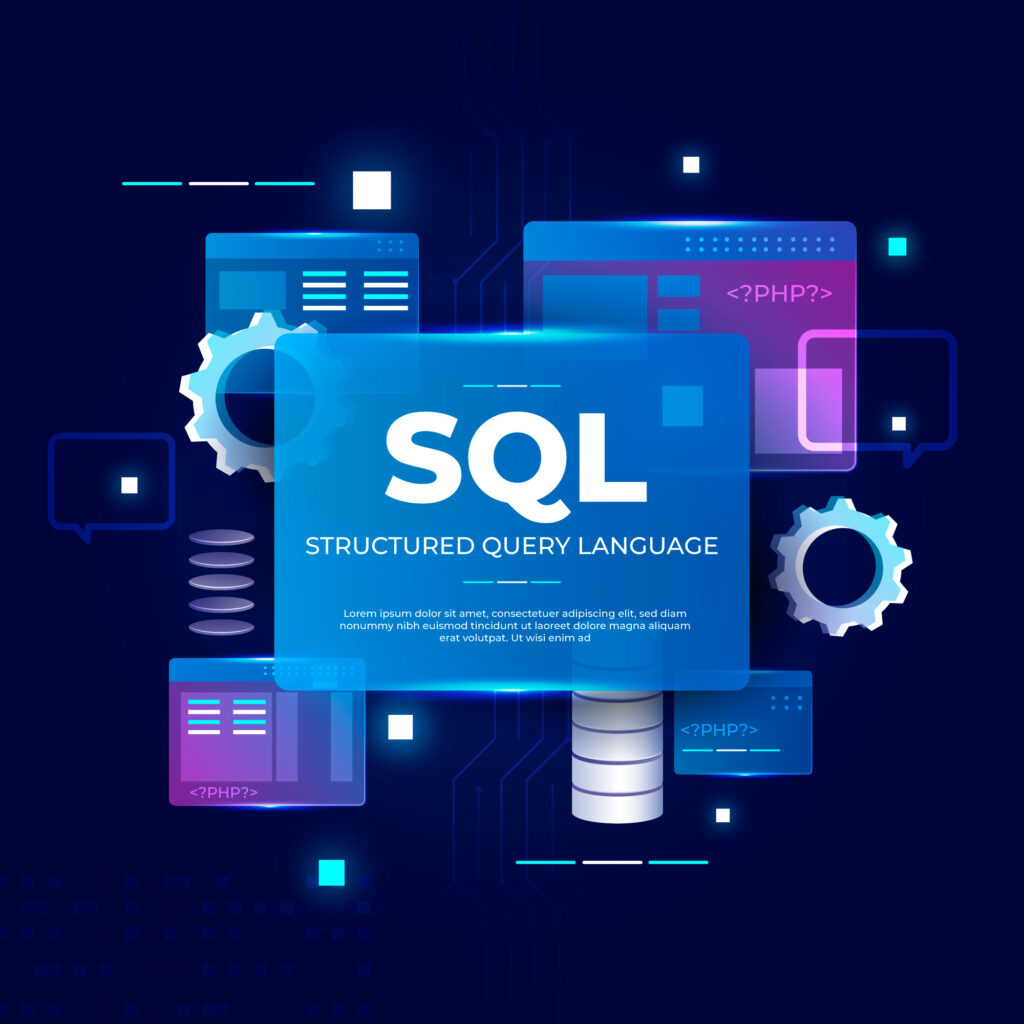 Ilustracao de sql de tecnologia abstrata. Designed by Freepik
